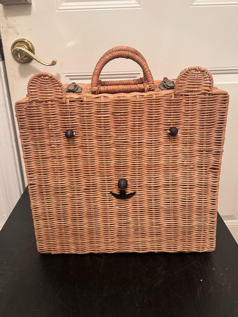 Meri Meri Bear Wicker Suitcase Picnic Basket Kids Baby Nursery